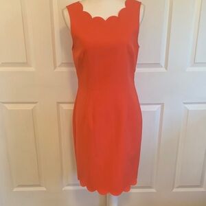 J. Crew Scalloped Edge Red Dress